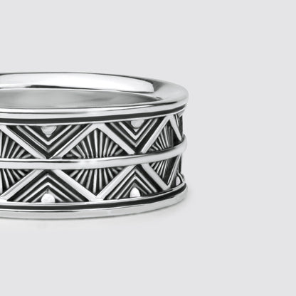Basel - Oxidised Sterling Silver Ring 10mm