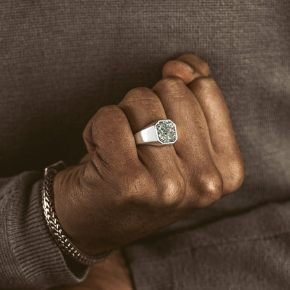 Mounim - Pyrite Druzy Signet Ring 13mm