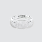 Tariq - Matte Brushed Silver Signet Ring 7mm