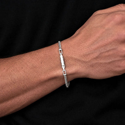 Wasim - Sterling Silver Curb Chain Bracelet 3mm
