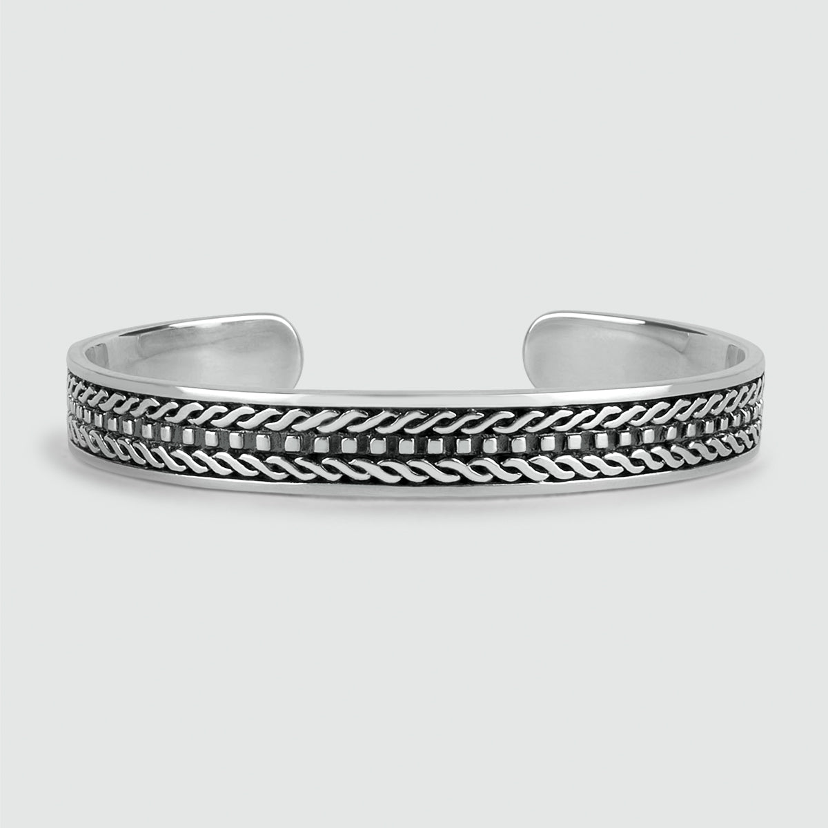 Fariq - Oxidised Sterling Silver Bangle 10mm