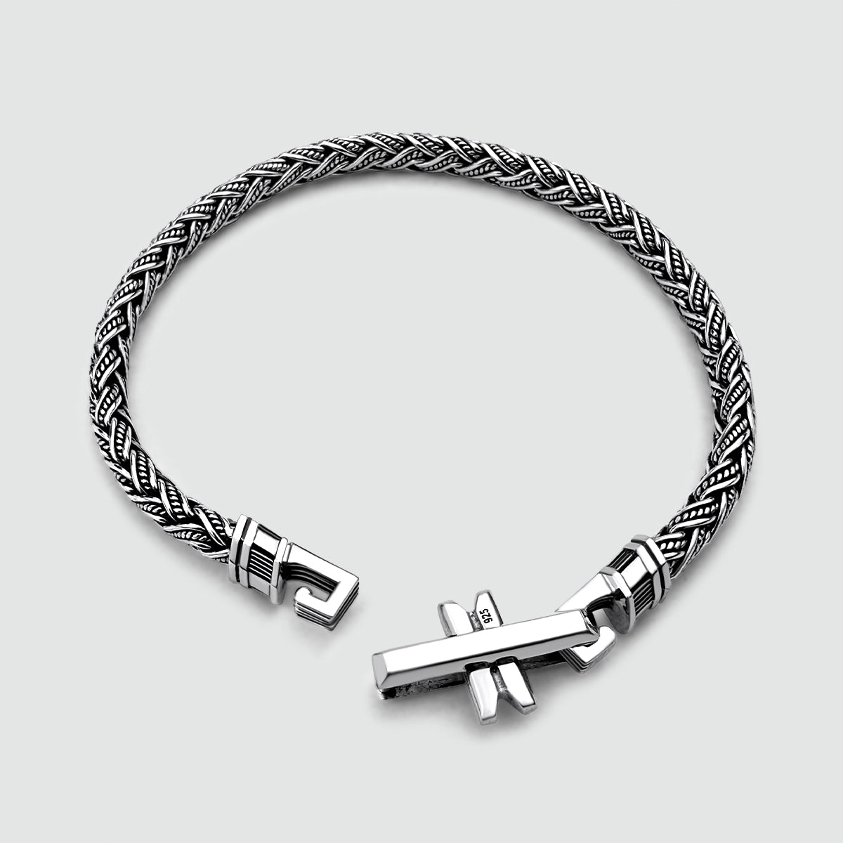 Rasim - Silver Braided Hexagon Bracelet 6mm