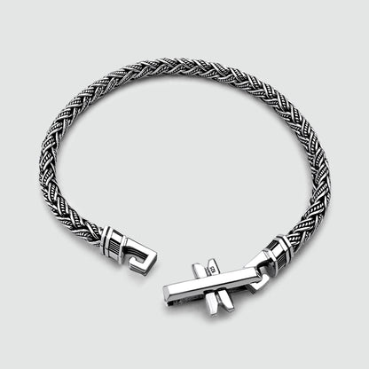 Rasim - Silver Braided Hexagon Bracelet 6mm