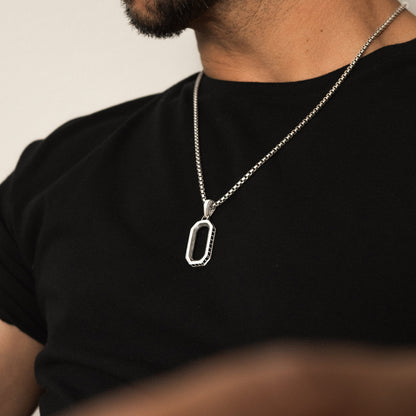 Durwās - Arch Pendant Silver with Black Diamonds
