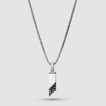 Muqarnas – Black Diamonds Silver Pendant