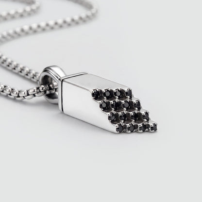 Muqarnas – Black Diamonds Silver Pendant