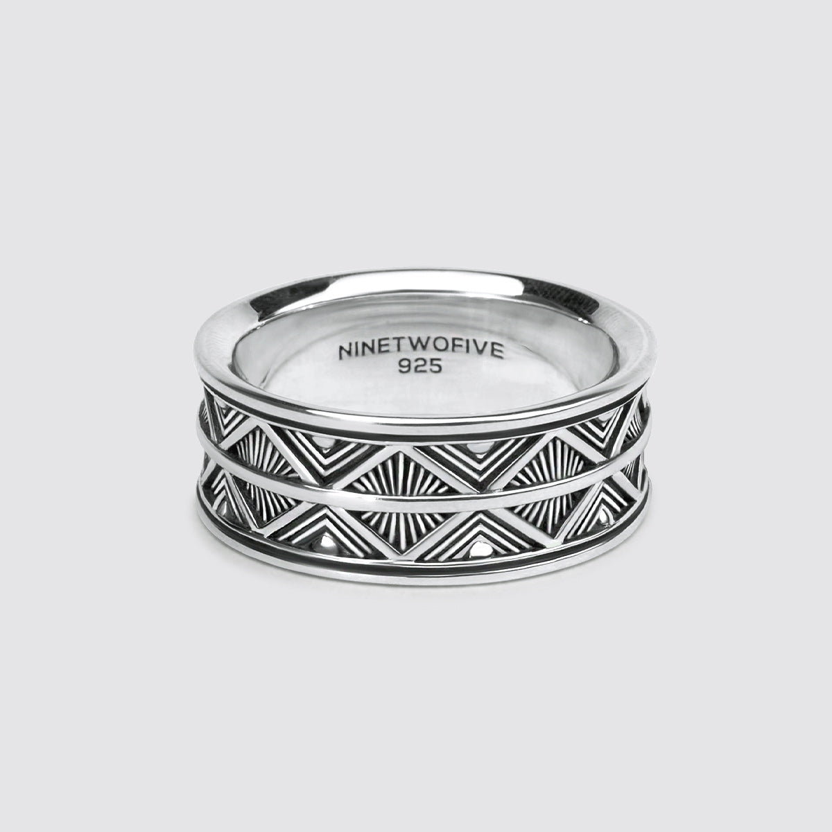 Basel - Oxidised Sterling Silver Ring 10mm