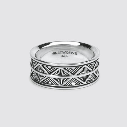 Basel - Oxidised Sterling Silver Ring 10mm