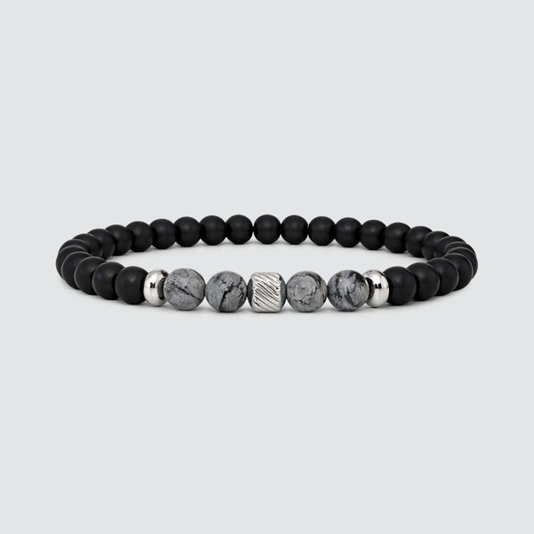 Tawazun – Black Snow Beaded Bracelet 6mm