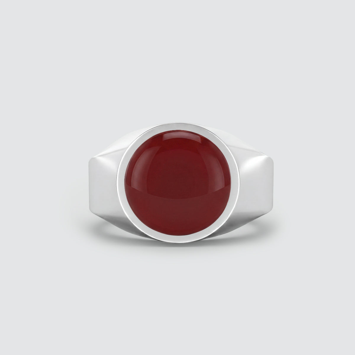Qais – Carnelian Red Stone Signet Ring 13mm
