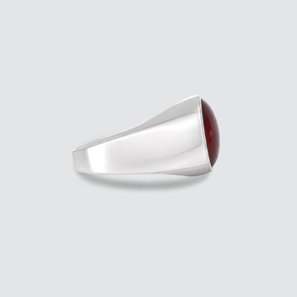 Qais – Carnelian Red Stone Signet Ring 13mm
