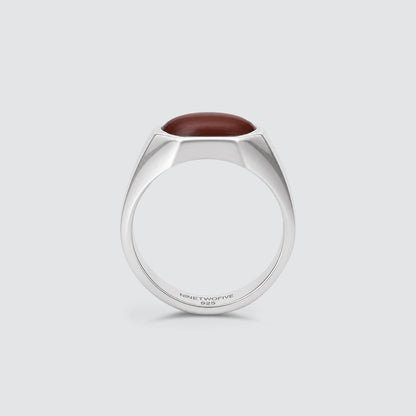 Qais – Carnelian Red Stone Signet Ring 13mm
