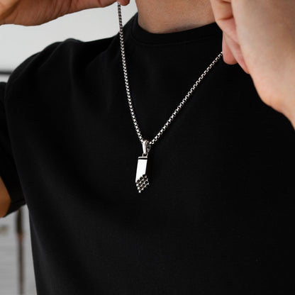 Muqarnas – Black Diamonds Silver Pendant