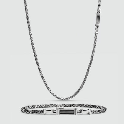 Nadir Twisted Rope Chain and Bracelet - set