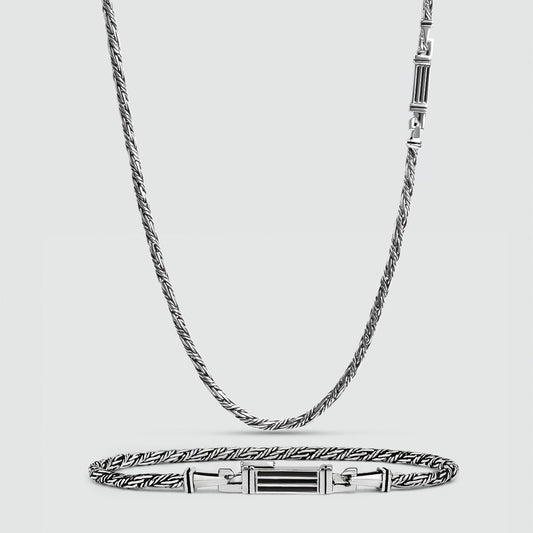 Nadir Twisted Rope Chain and Bracelet - set