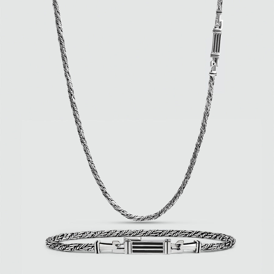 Nadir Twisted Rope Chain and Bracelet - set