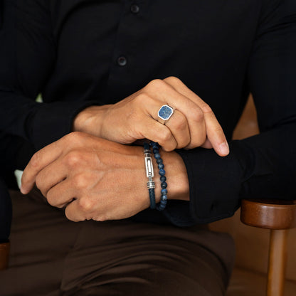 Kadar - Blue Lapis Lazuli Stone Signet Ring 13mm