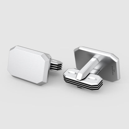 Nayel - Matt Finish Silver Cufflinks 12mm