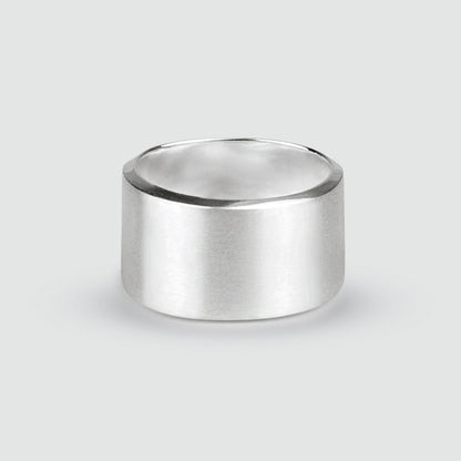 Tamir - Wide Matt Silver Ring 13mm