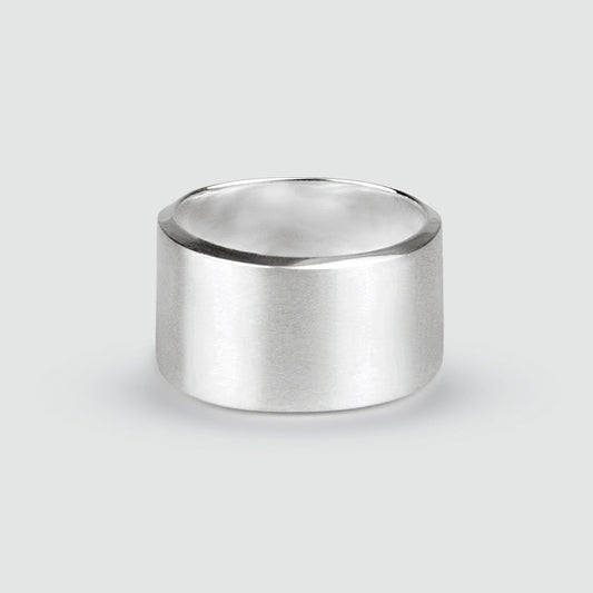 Tamir - Wide Matt Silver Ring 13mm