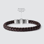 Muris - Genuine Dark Brown Leather Bracelet with Sterling Silver 8mm