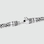 Murtaza - Egyptian Lotus Silver Byzantine Bracelet 7mm
