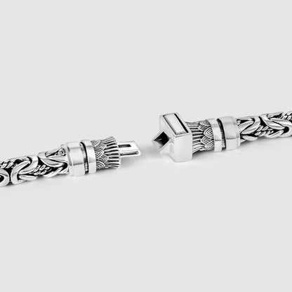 Murtaza - Egyptian Lotus Silver Byzantine Bracelet 7mm