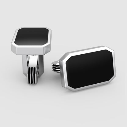 Rael – Black Onyx Silver Cufflinks 12mm