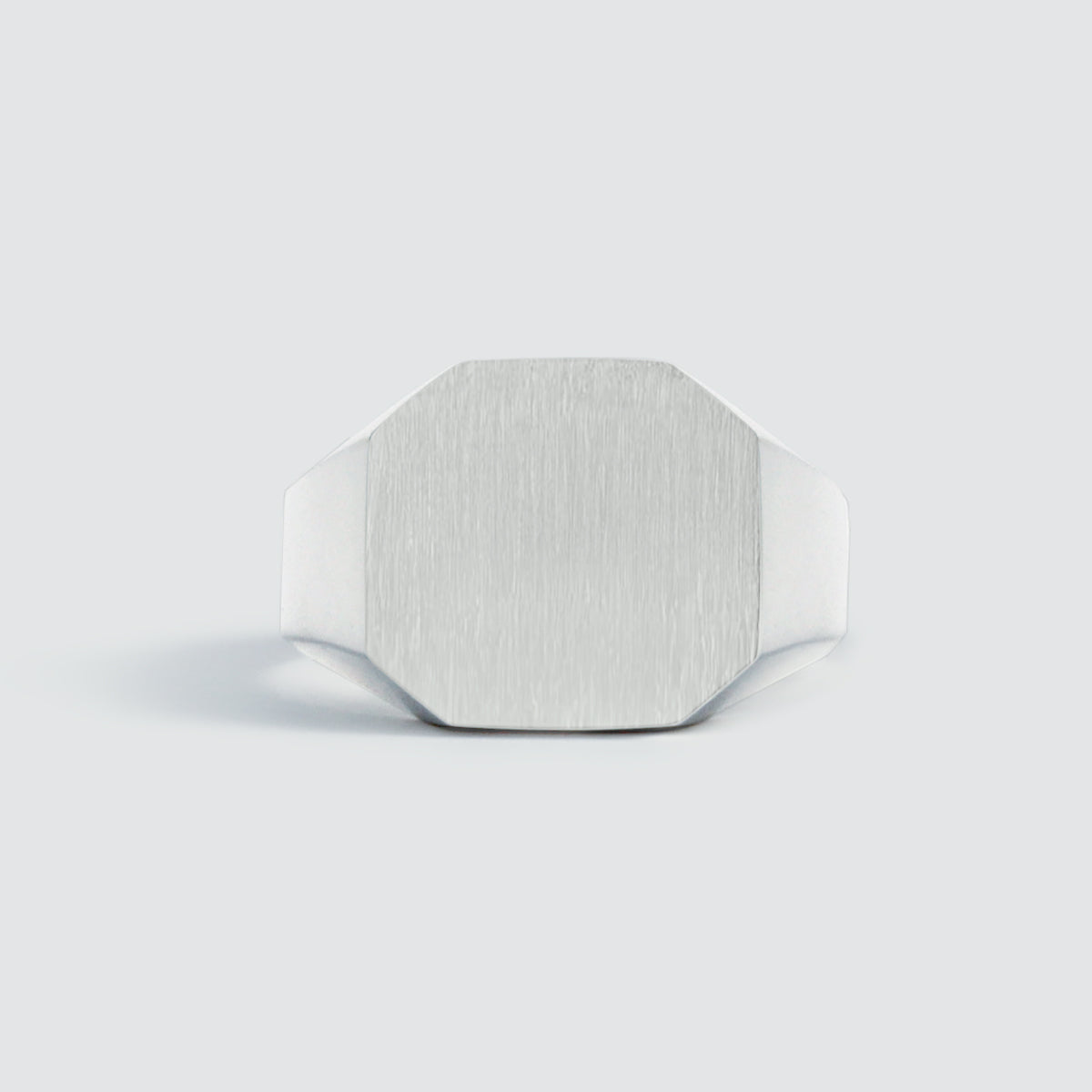 Tameem - Matt Brushed Silver Signet Ring 13mm