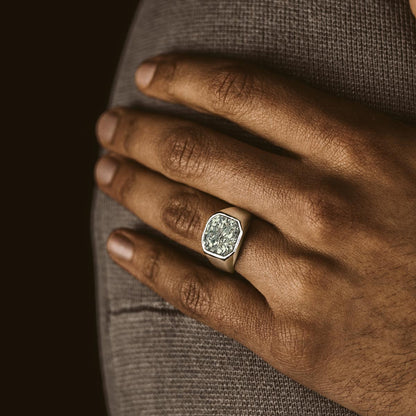 Mounim - Pyrite Druzy Signet Ring 13mm