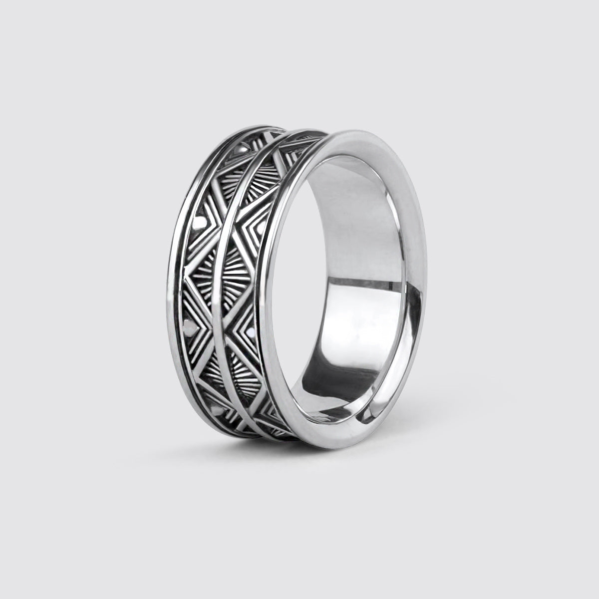 Basel - Oxidised Sterling Silver Ring 10mm
