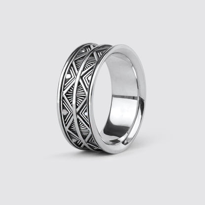 Basel - Oxidised Sterling Silver Ring 10mm