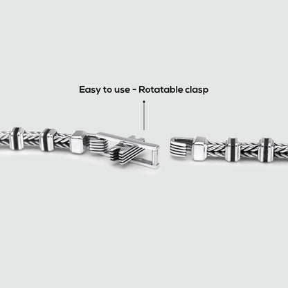 Khaled - Sterling Silver Brutalist Bracelet 6.5mm