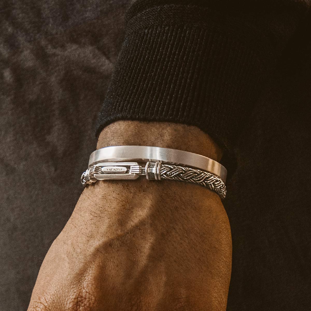 Rasim - Silver Braided Hexagon Bracelet 6mm