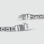 Murtaza - Egyptian Lotus Silver Byzantine Bracelet 7mm