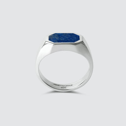 Rafiq - Elegant Lapis Lazuli Signet Ring 7mm