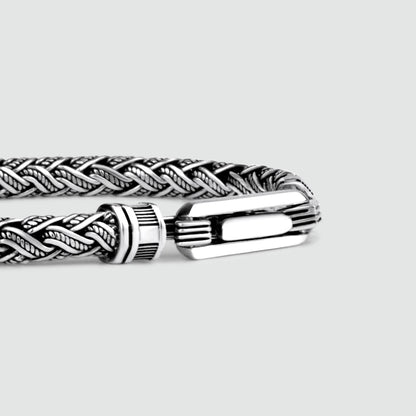 Rasim - Silver Braided Hexagon Bracelet 6mm