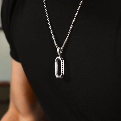 Durwās - Arch Pendant Silver with Black Diamonds