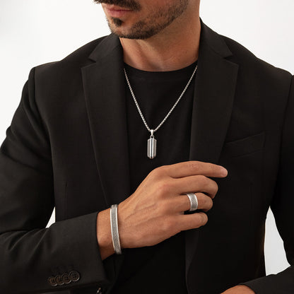 Kaliq - Oxidised Sterling Silver Pendant 13mm