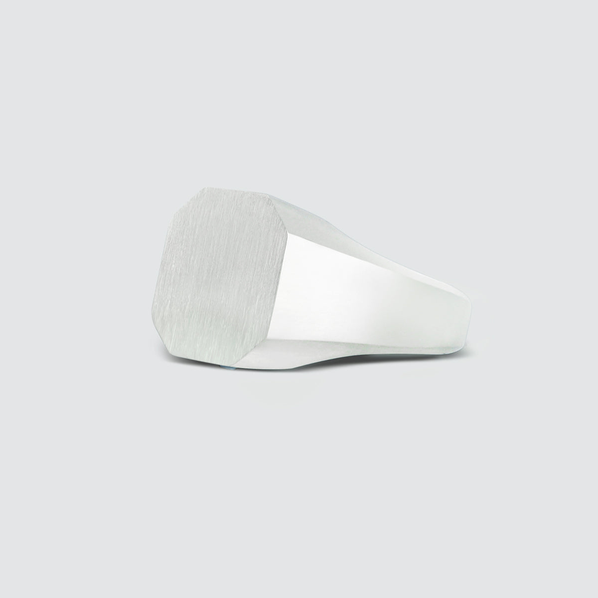 Tameem - Matt Brushed Silver Signet Ring 13mm