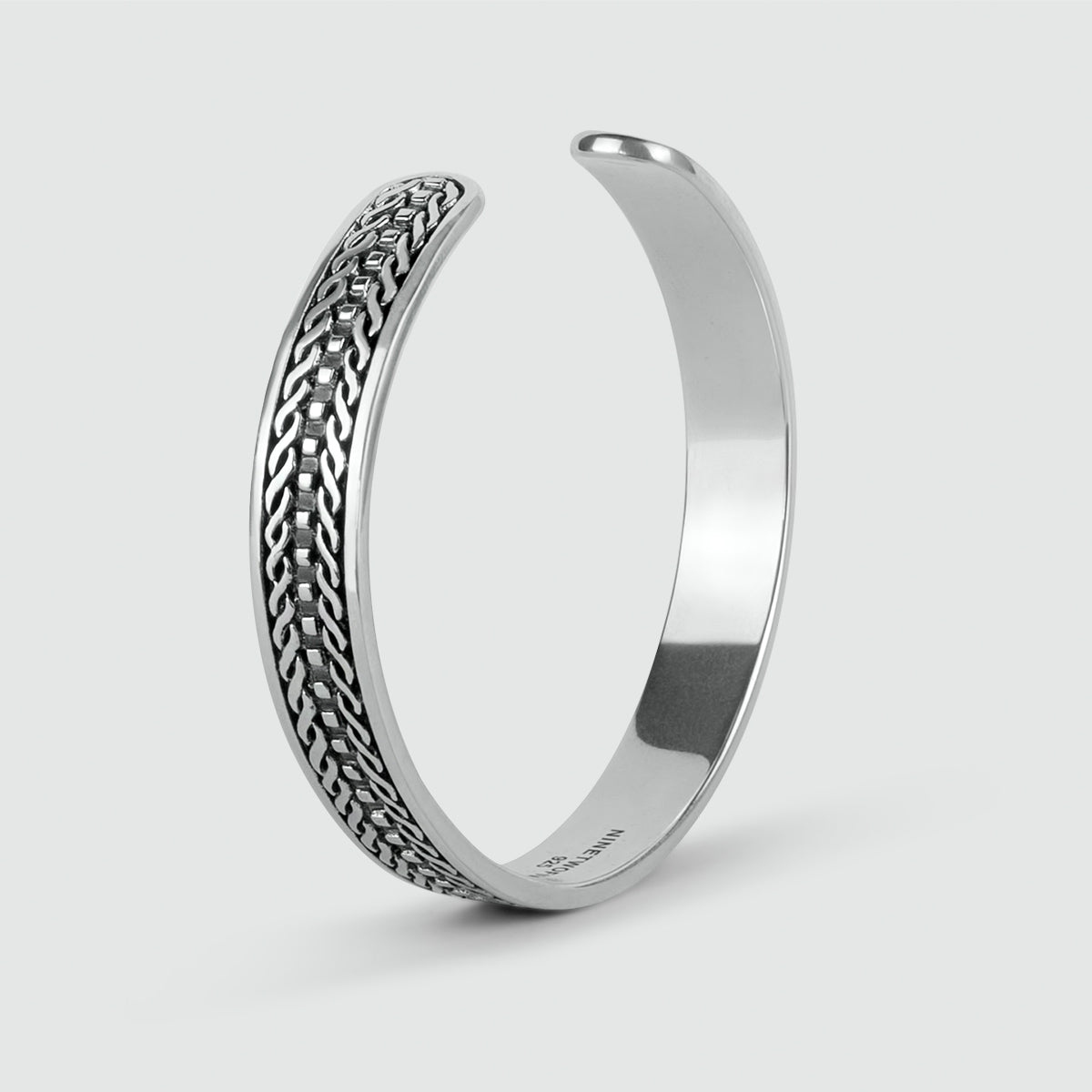 Fariq - Oxidised Sterling Silver Bangle 10mm