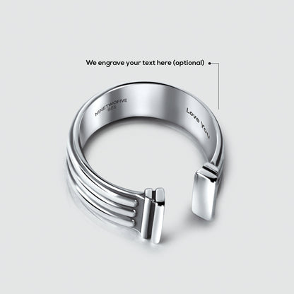 Mateen - Oxidised Sterling Silver Bangle Ring 10mm