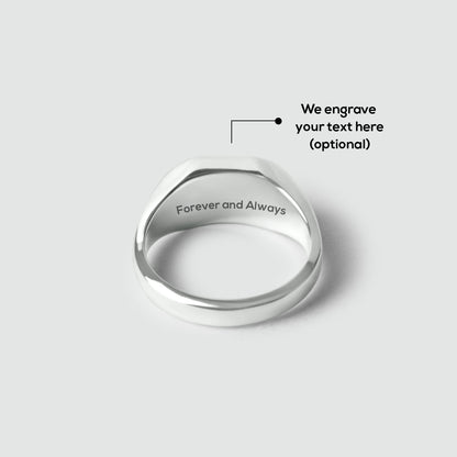Azhar - Black Diamond Signet Ring 7mm