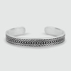 Fariq - Oxidised Sterling Silver Bangle 10mm