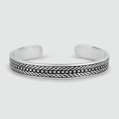 Fariq - Oxidised Sterling Silver Bangle 10mm