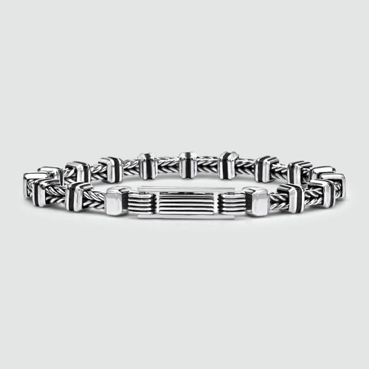 Khaled - Sterling Silver Brutalist Bracelet 6.5mm