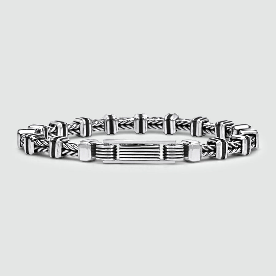Khaled - Sterling Silver Brutalist Bracelet 6.5mm