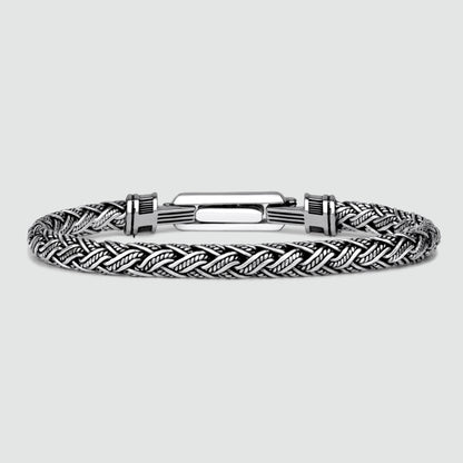 Rasim - Silver Braided Hexagon Bracelet 6mm