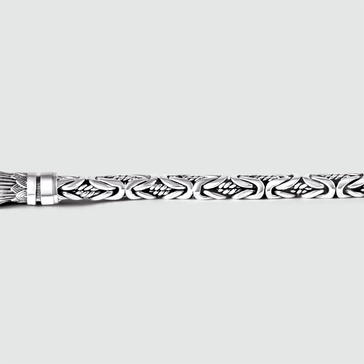 Murtaza - Egyptian Lotus Silver Byzantine Bracelet 7mm