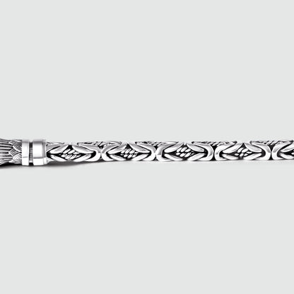 Murtaza - Egyptian Lotus Silver Byzantine Bracelet 7mm